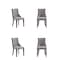 Manhattan Comfort Fifth Avenue Faux Leather Dining Chair in Grey and Walnut- Set of 4 2-DC008-GY - alternate 1